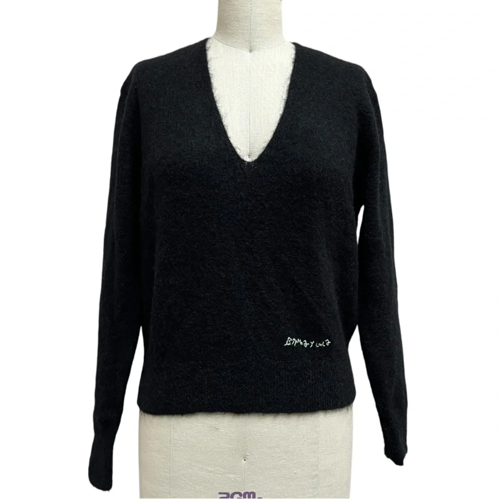 Bimba Y Lola Logo Embroidered V-Neck Jumper Sweater